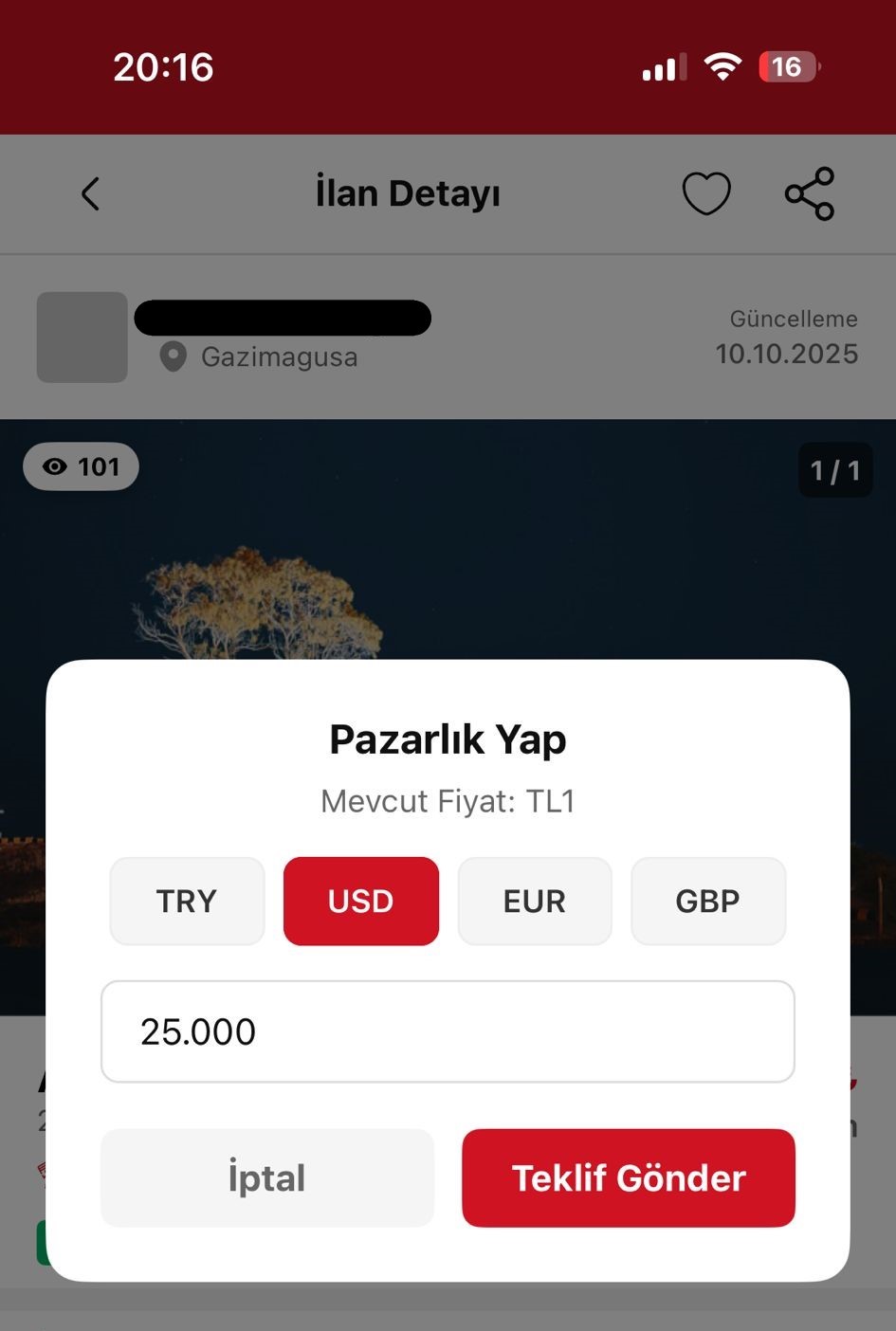 Kıbrıs Araç Satış Mobil Uygulaması - React Native